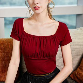 Short-sleeve Shirred Dance Top