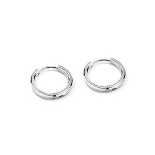 Simple Personality Geometric Round 316l Stainless Steel Stud Earrings 10mm Silver - One Size