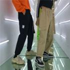 Couple Matching Lettering Strap Cargo Pants