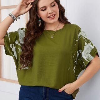 Plus Size Short-sleeve Printed T-shirt