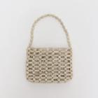 Wooden-bead Hand Bag & Pouch Ivory - One Size