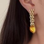 Acrylic Drop Earring 1 Pair - Gold & Yellow - One Size