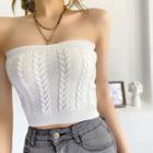 Strapless Cable Knit Top