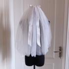 Wedding Faux Pearl Mesh Veil Natural White - One Size