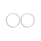 Simple Circle Earrings Silver - One Size