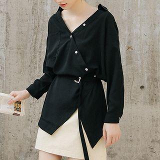 Belted Asymmetric Blouse