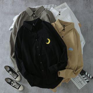 Weather-embroidered Plain Shirt