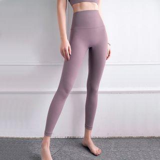High-waist Plain Yoga Pants