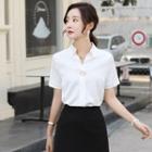 Short-sleeve Plain Shirt / Dress Pants / Mini A-line Skirt