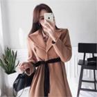 Velvet Tie-waist Flare Coat
