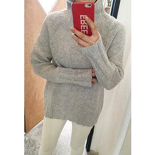 High-neck Wool Blend Sweater