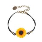 Sun Flower Alloy Bracelet 1 Pc - 01 - 11795 - Dark Gray - One Size