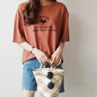 Flower Print Round-neck T-shirt
