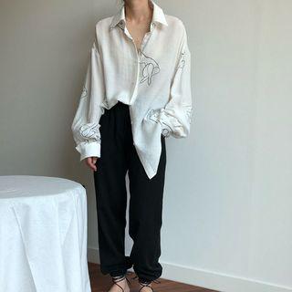 Print Shirt Off-white - One Size