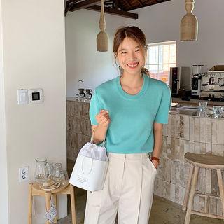 Short-sleeve Pastel Sweater
