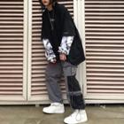 Asymmetric Side-pocket Gather-cuff Cargo Pants