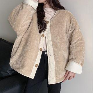 Quilted Fleece Button-up Jacket