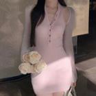Sleeveless Knit Polo Mini Dress / Shrug