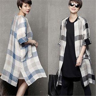 Check Linen Summer Jacket