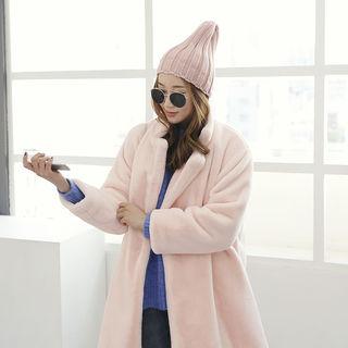 Hook-and-eye Faux-fur Coat