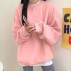 Loose-fit Long-sleeve Plain Sweatshirt