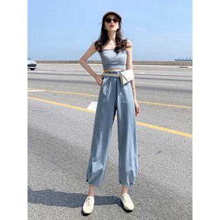 Smocked Tube Top / Drawstring Harem Pants