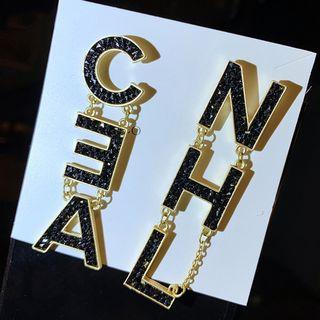 Faux Crystal Lettering Dangle Earring As Shown In Figure - One Size