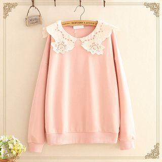 Embroidered Collar Sweatshirt