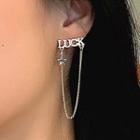 Lettering Chained Earring / Clip-on Earring