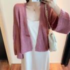 Plain Cardigan / Strappy Midi Dress