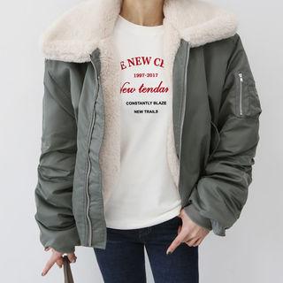 Faux-fur Lined Padded Flight Jacket