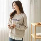Letter-embroidered Layered Sweatshirt