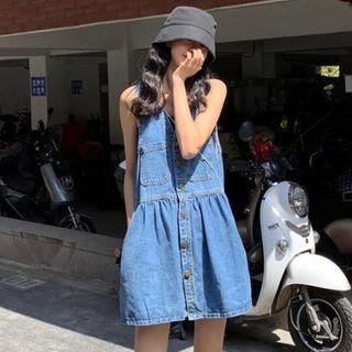 Denim Sleeveless A-line Dress / Camisole Top