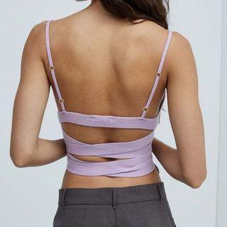 Knit Cropped Camisole Top / Cropped Cardigan