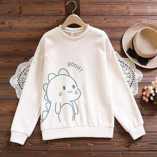Monster Print Waffle Sweatshirt