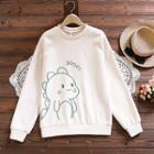 Monster Print Waffle Sweatshirt