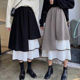 High-waist Layered Asymmetric A-line Skirt