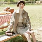 Set: Corduroy Shirt Jacket + A-line Skirt