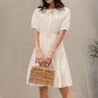 Layered Collar Short-sleeve A-line Dress