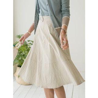 Cotton Flared Skirt With Belt