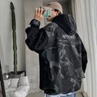 Long-sleeve Camo Printed Hooded Jacket
