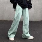 Corduroy Embroidered Wide Leg Jeans