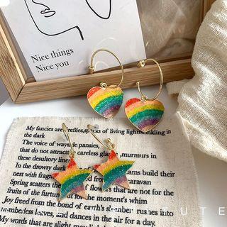 Rainbow Heart / Star Dangle Earring