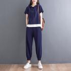 Set: Short-sleeve Hood T-shirt + Sweatpants