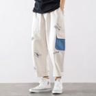 Cartoon Print Tapered Cropped Jeans