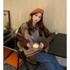 Long-sleeve Plaid Shirt / Sweater Vest / Necktie