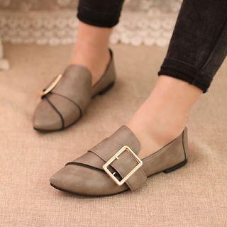 Buckled Pointy Toe Loafers