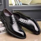 Grained Genuine Leather Lace-up Derby Shoes