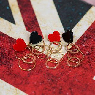 Heart Ring-chain Earrings