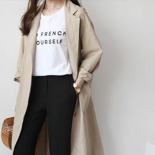 Lightweight Trench Coat With Sash